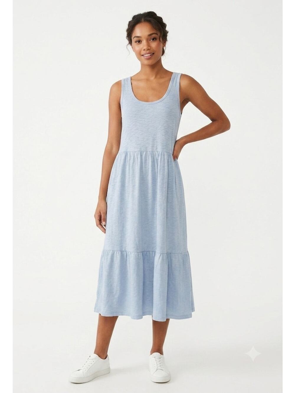 Gap Tiered Midi Dress Lightweight Flowy Summer Vacation Casual  Medium